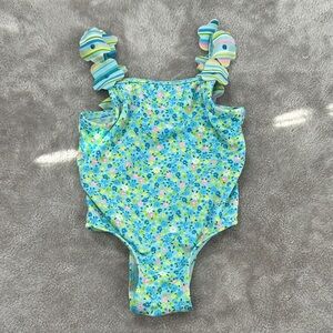 Floral Baby Swimsuit with flowers on straps